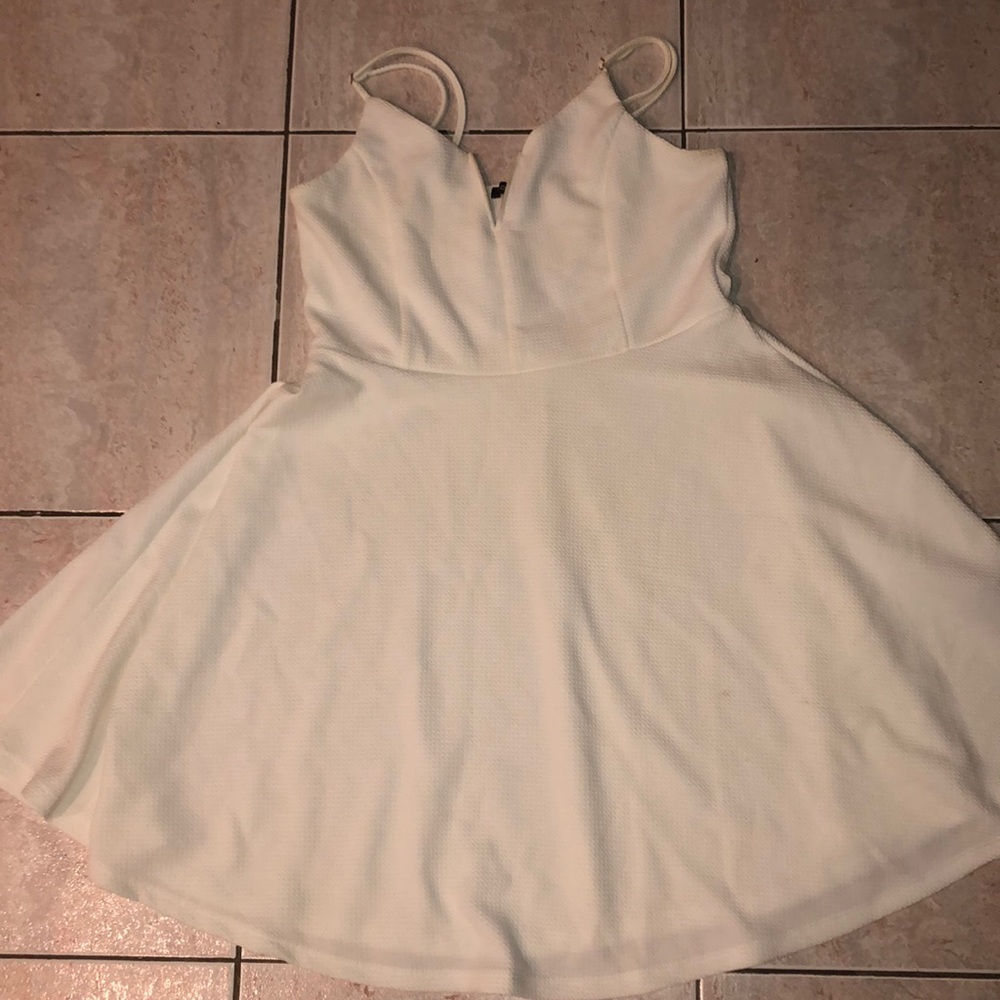 White Skinny Strap Dress